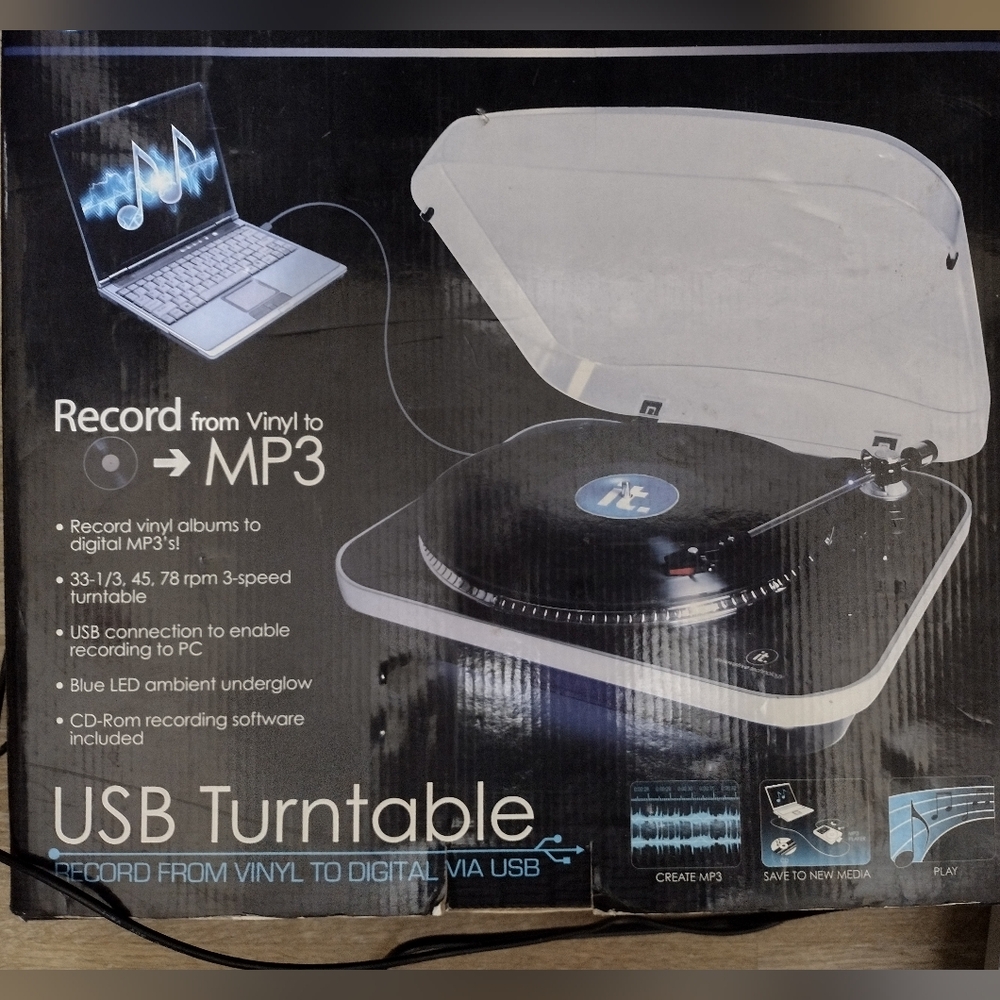 Innovative Technology.USB Turntable. Record From Vinyl To PC Via USB Cable